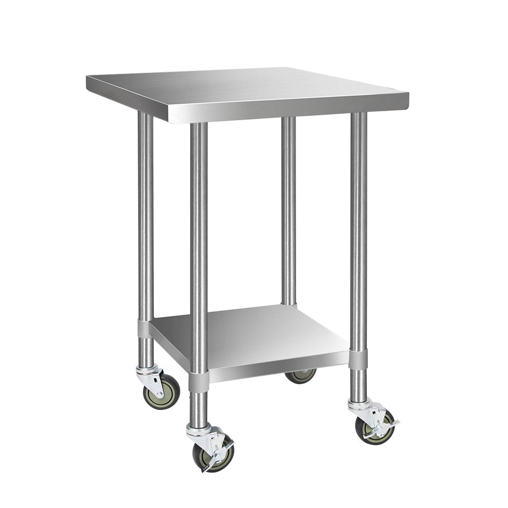 Cefito 762mm Stainless Steel Kitchen Bench with Wheels
