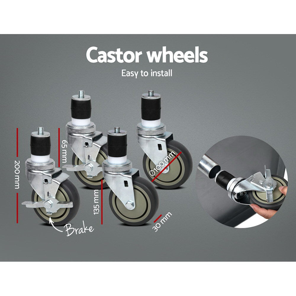 Cefito 1829x760mm Stainless Steel Kitchen Bench with Wheels