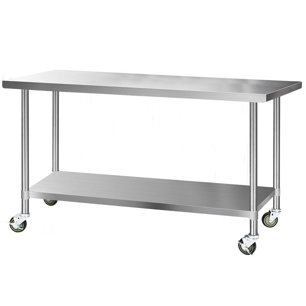 Cefito 1829x760mm Stainless Steel Kitchen Bench with Wheels
