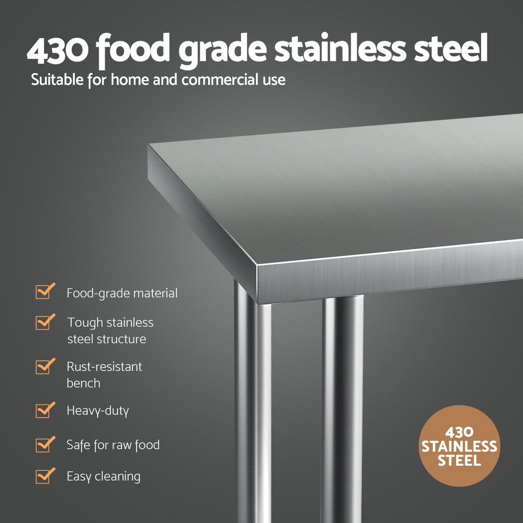 Cefito 61x46cm Stainless Steel Kitchen Work Bench with Wheels