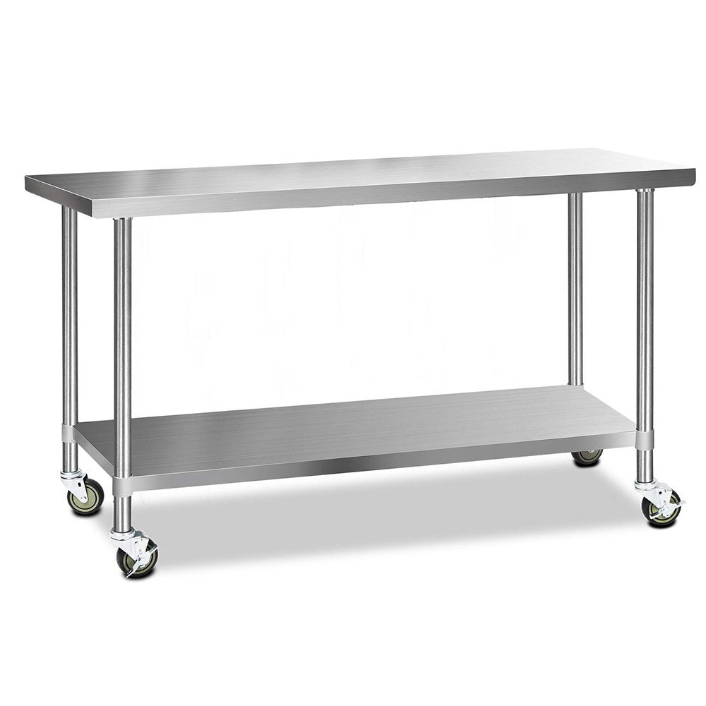 Cefito 1829x610mm Stainless Steel Kitchen Bench with Wheels