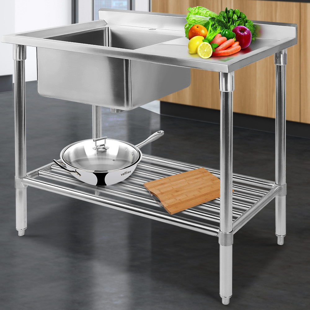 Cefito 100x60cm Stainless Steel Kitchen Sink Bench 304