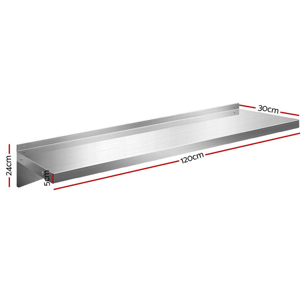 Cefito 1200mm Stainless Steel Wall Shelf Rack Silver