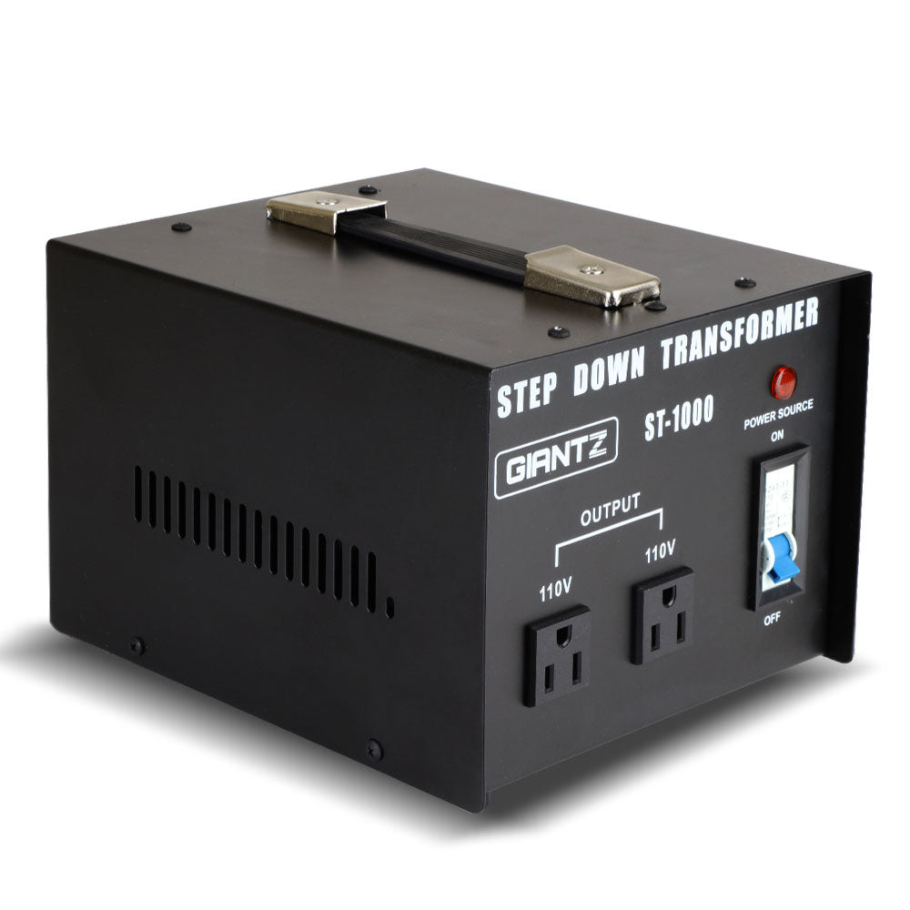 Giantz 1000W Step Down Transformer 240V to 110V Black