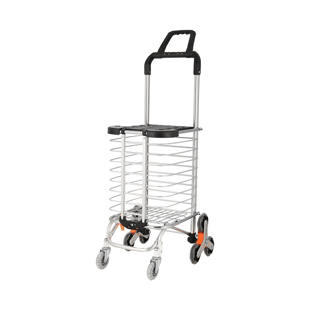 Emajin 35L Foldable Shopping Trolley Climbing Wheels Purple Silver