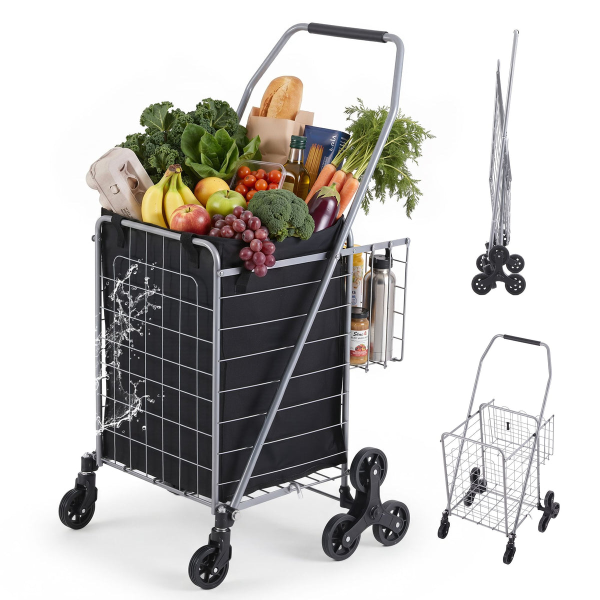 Emajin Folding Aluminium Shopping Trolley Cart Silver