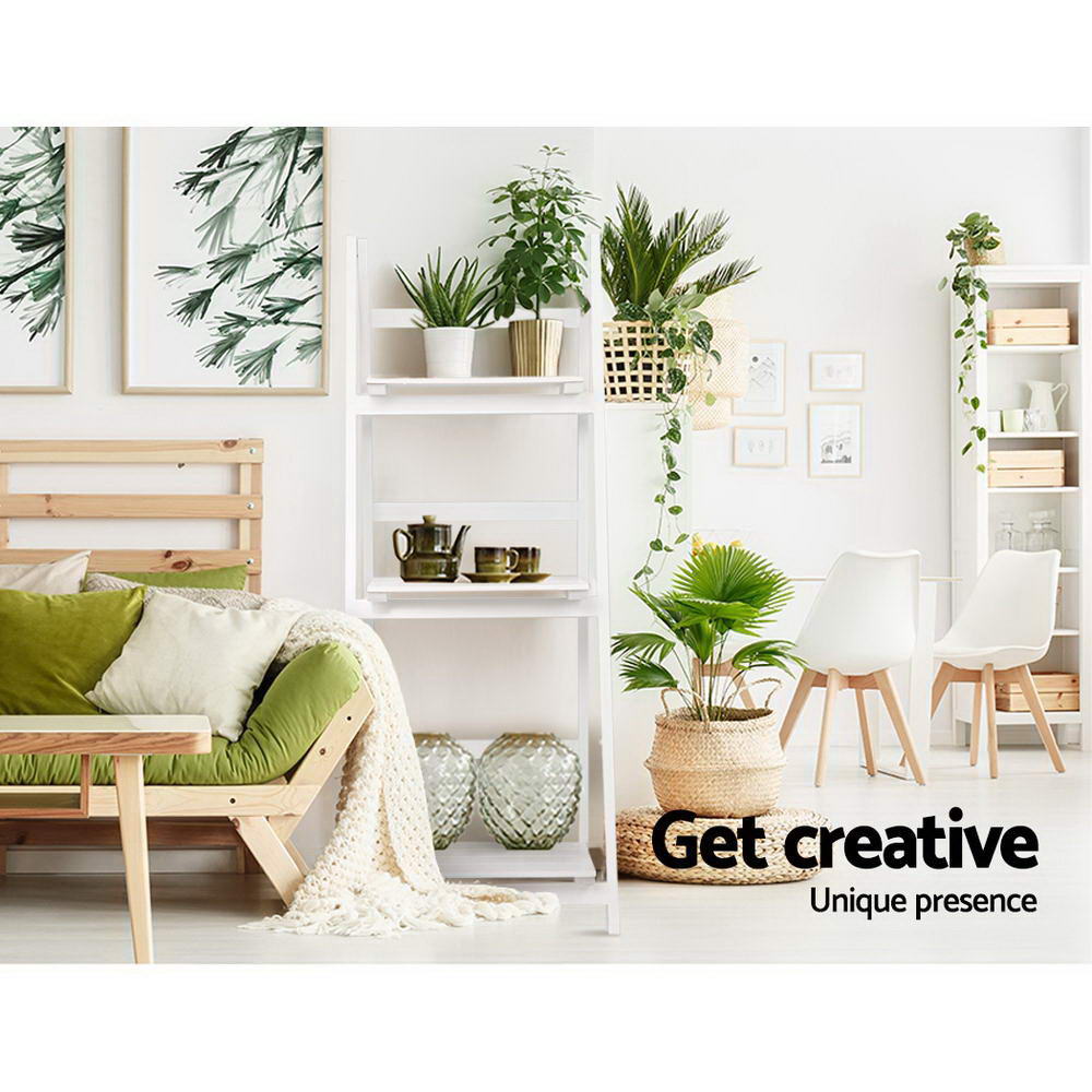 ZANE 3-Tier Corner Bookshelf White