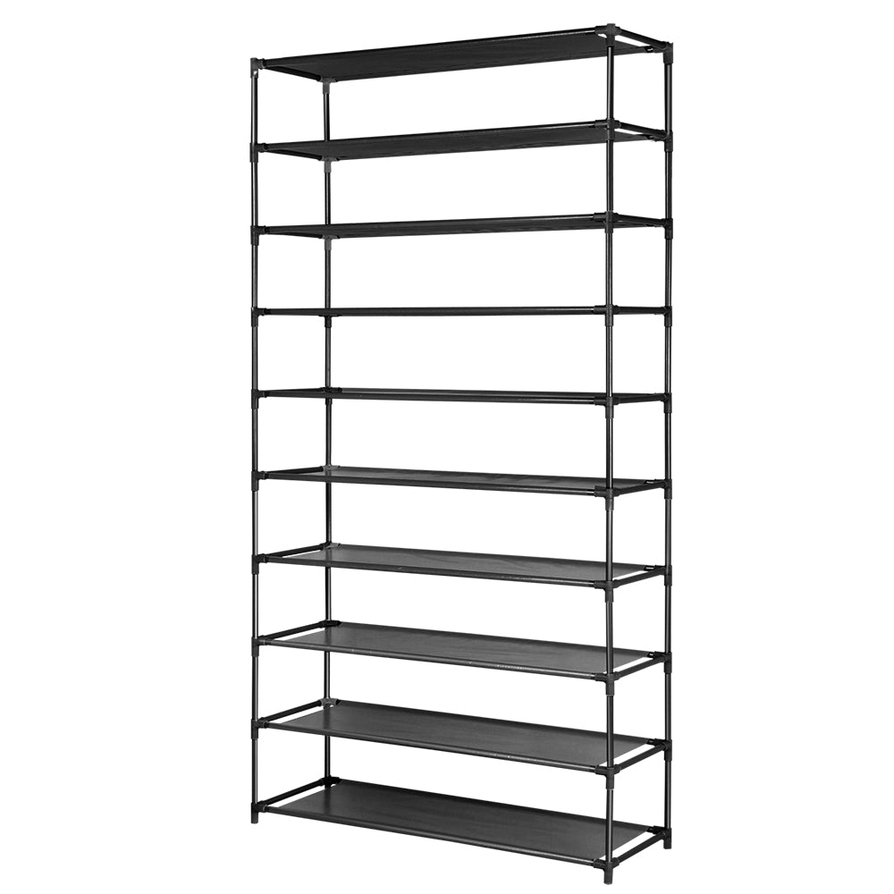 Artiss 10-Tier Shoe Rack Cabinet Stackable 50 Pairs Black