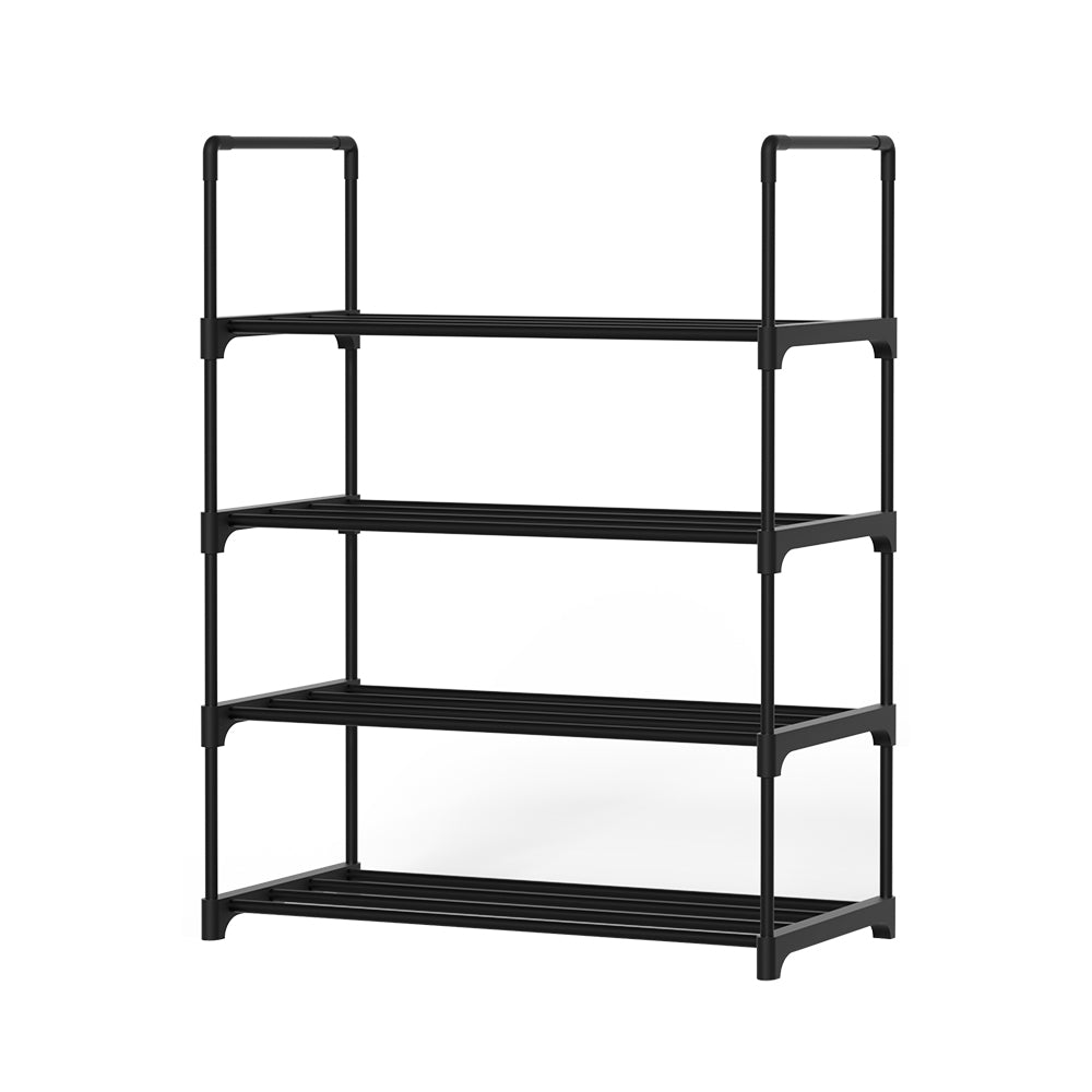 Artiss 4-Tier Shoe Rack Cabinet Stackable 12 Pairs Black
