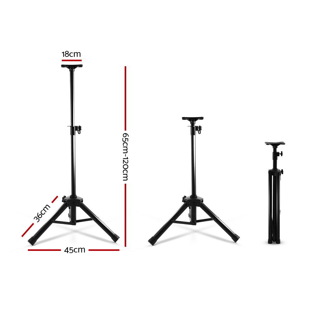Alpha Adjustable Speaker Stands 65-120cm Black 2pcs