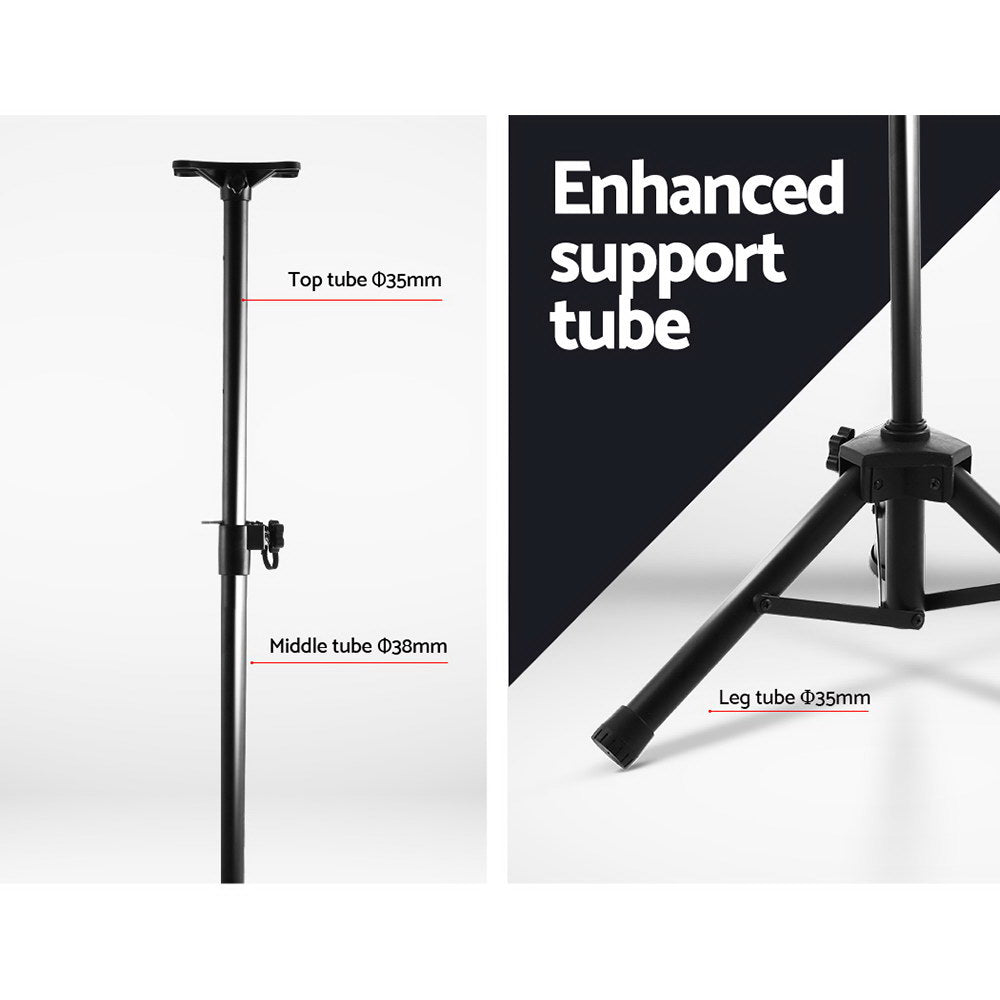 Alpha Adjustable Speaker Stands 65-120cm Black 2pcs