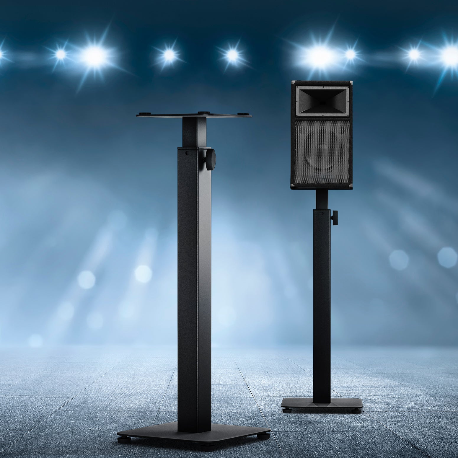 Alpha 70-117cm Adjustable Speaker Stands 2pcs Black