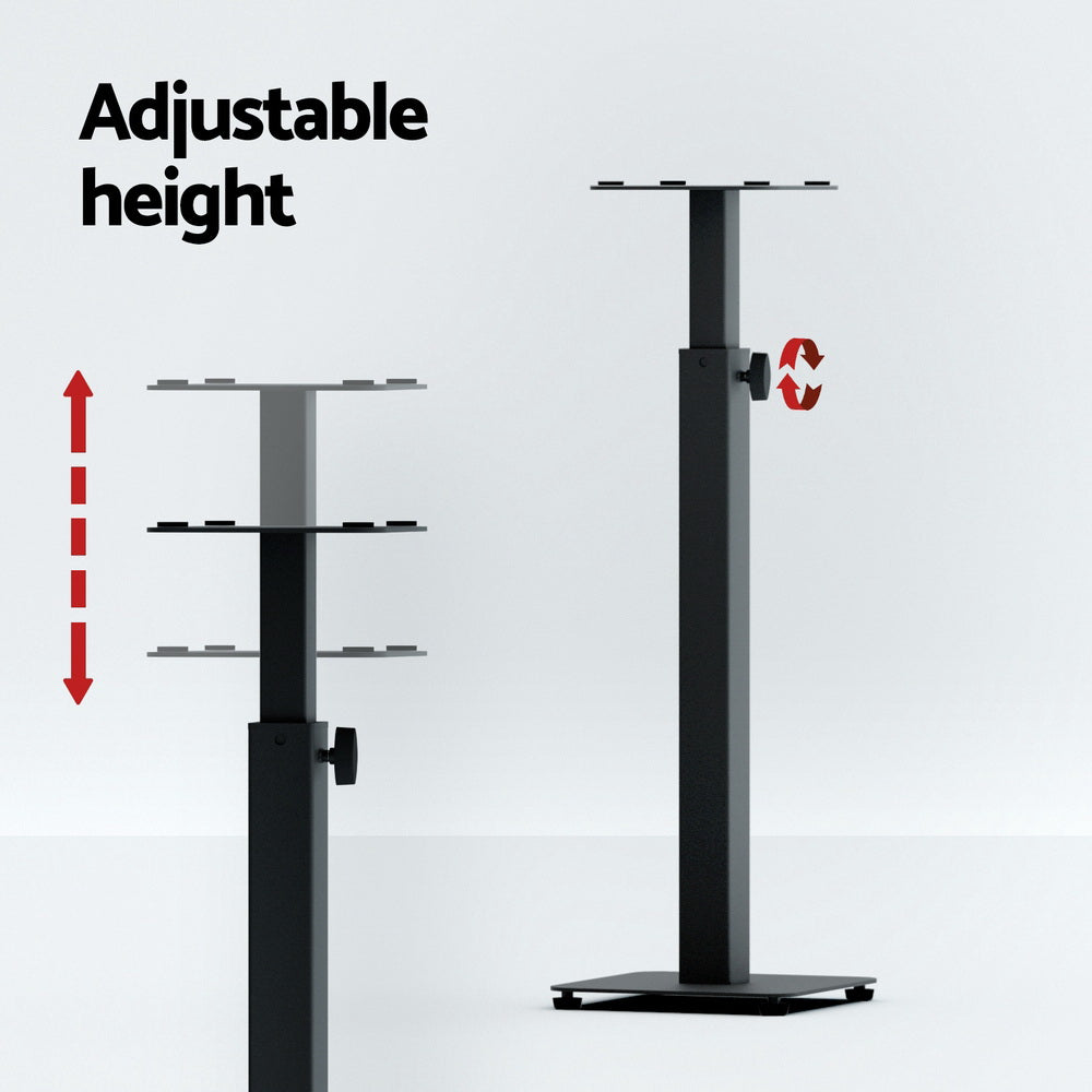 Alpha 70-117cm Adjustable Speaker Stands 2pcs Black