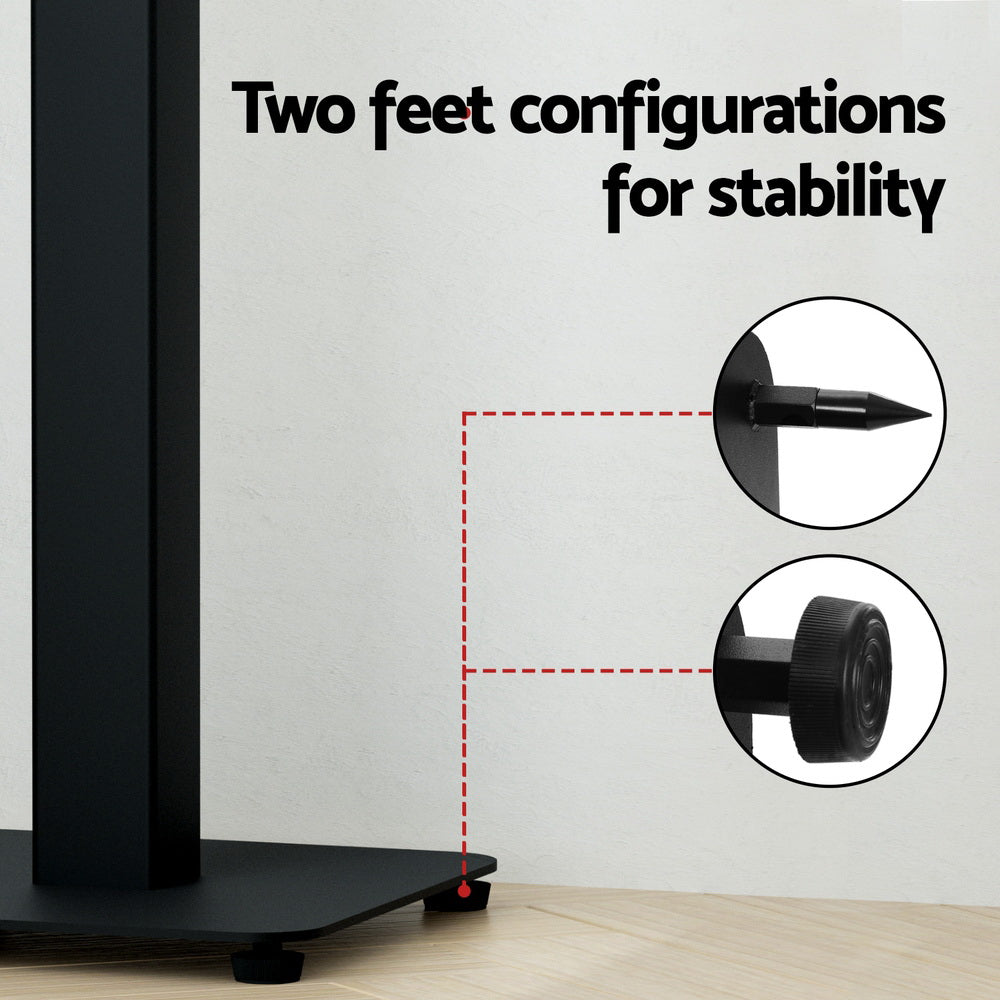 Alpha 70-117cm Adjustable Speaker Stands 2pcs Black