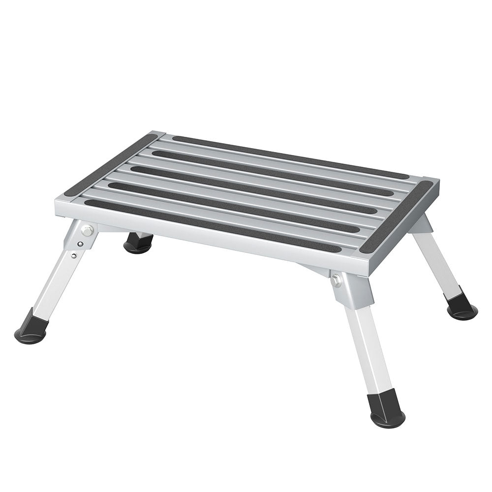 Weisshorn Aluminium Folding Caravan Step Ladder Stool Silver