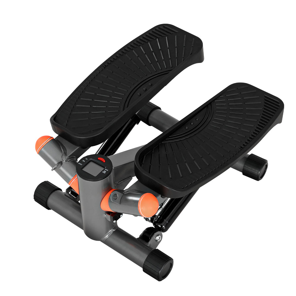 Everfit Mini Stepper 150KG Aerobic Trainer with Resistance Ropes Black/Grey/Orange