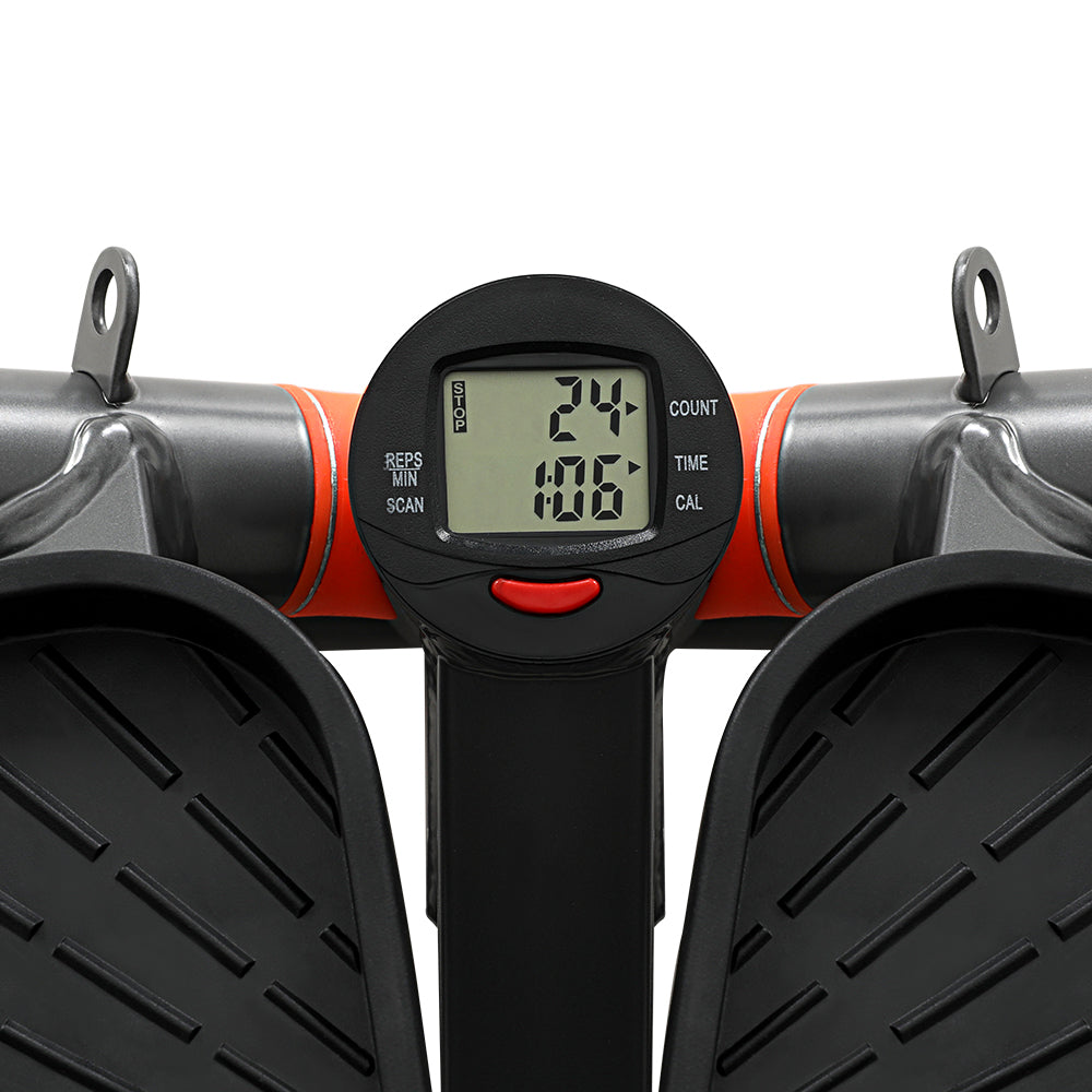 Everfit Mini Stepper 150KG Aerobic Trainer with Resistance Ropes Black/Grey/Orange