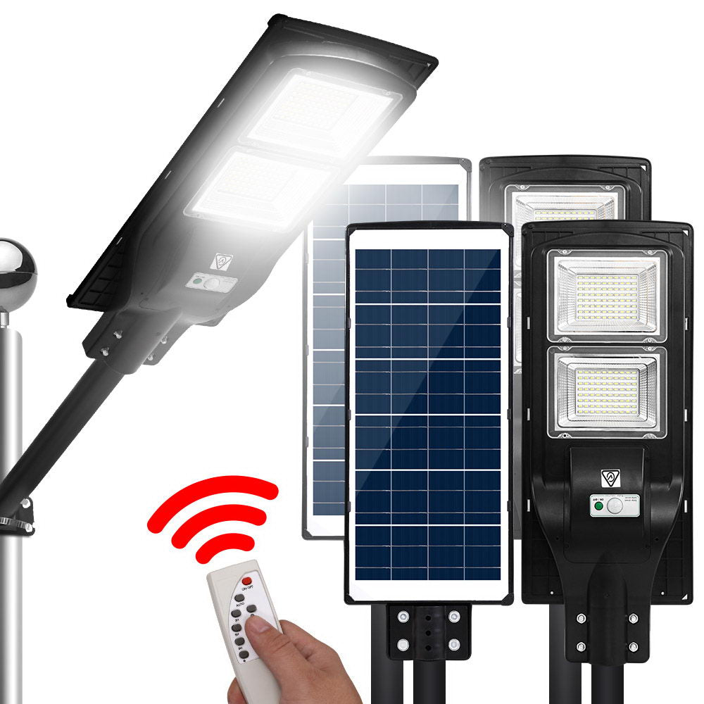 Leier 120W LED Solar Street Light Motion Sensor Remote Black (2 Pack)