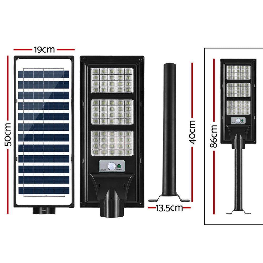 Leier 240 LED Solar Street Light Motion Sensor Remote Black