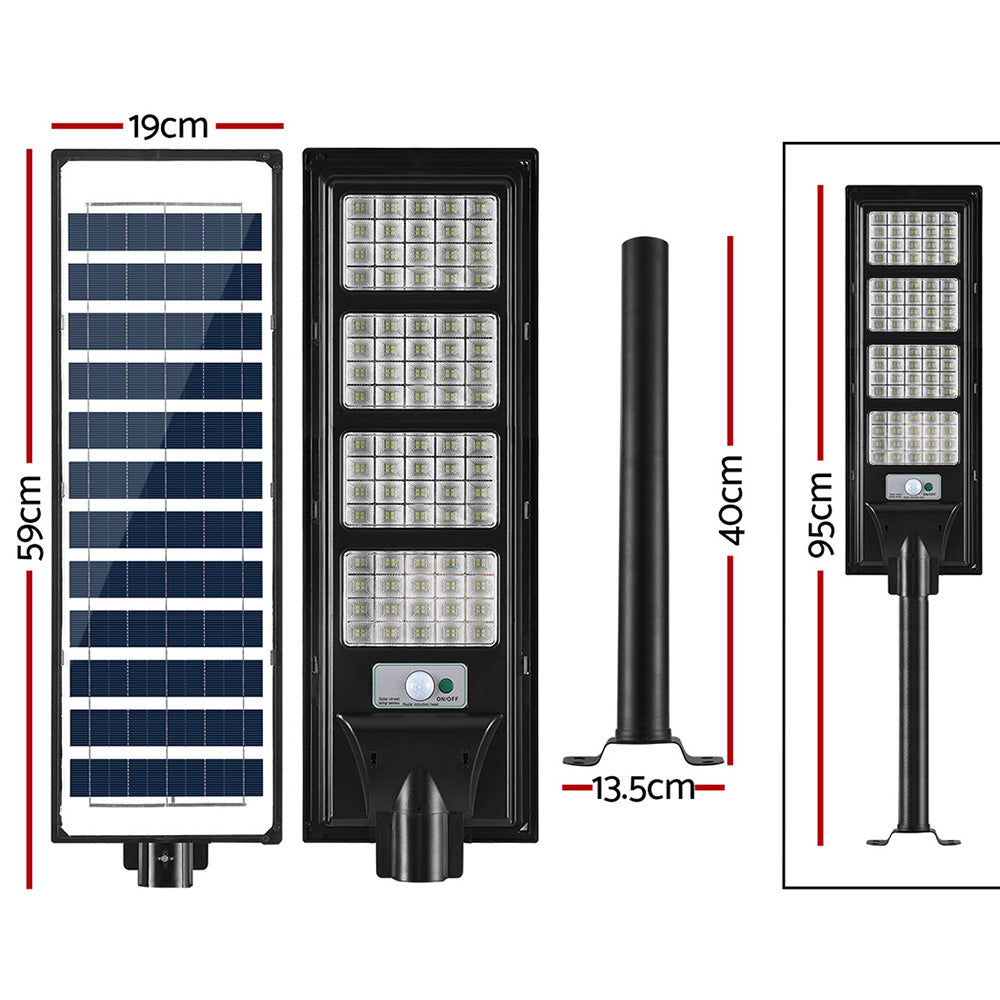 Leier 320 LED Solar Street Light Motion Sensor Remote Black