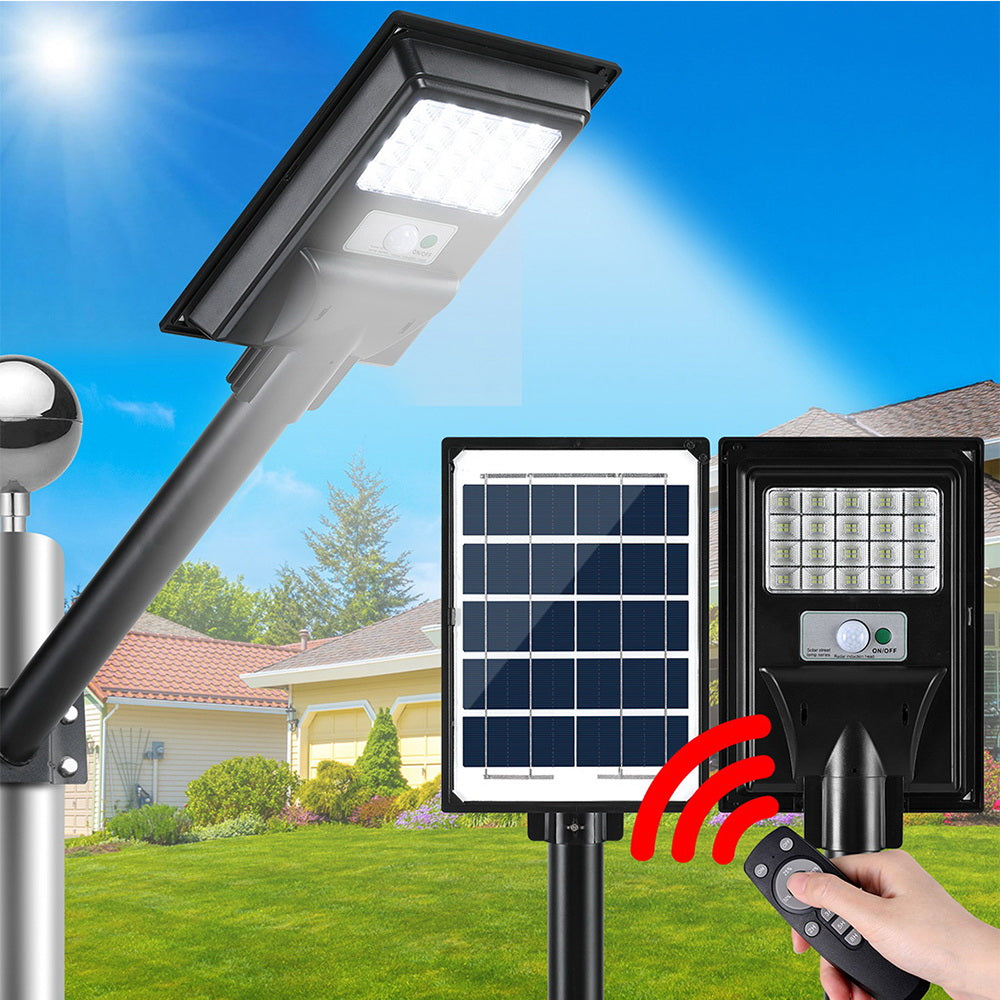 Leier 80 LED Solar Street Light Motion Sensor Remote Black