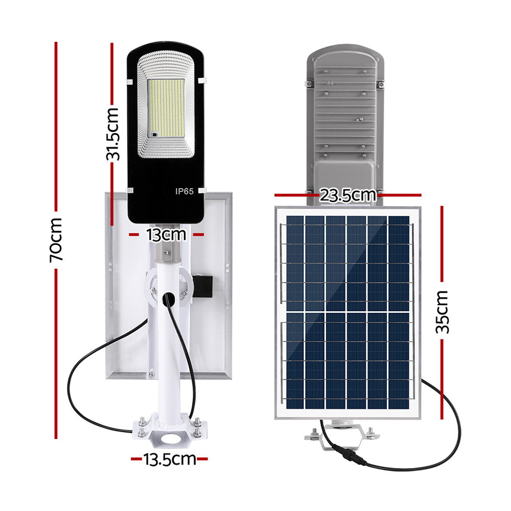 Leier 386 LED Solar Street Light Motion Sensor Remote Black