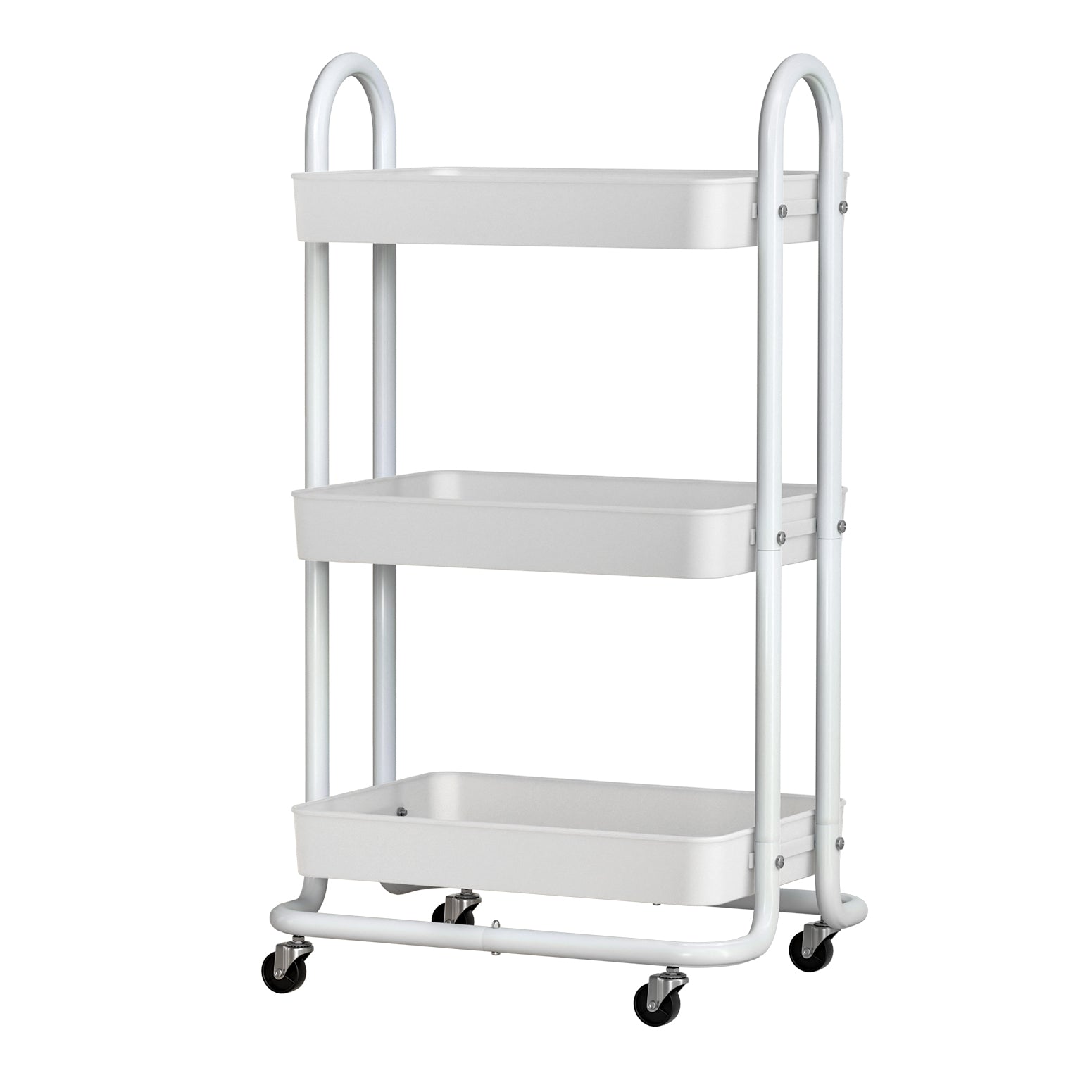 Artiss 3-Tier Kitchen Cart Storage Trolley White Wheels