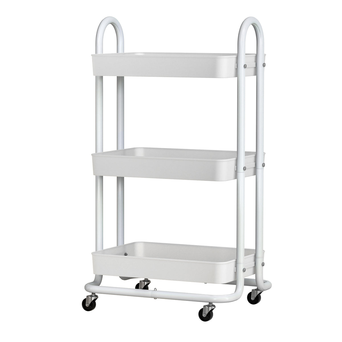 Artiss 3-Tier Kitchen Cart Storage Trolley White Wheels