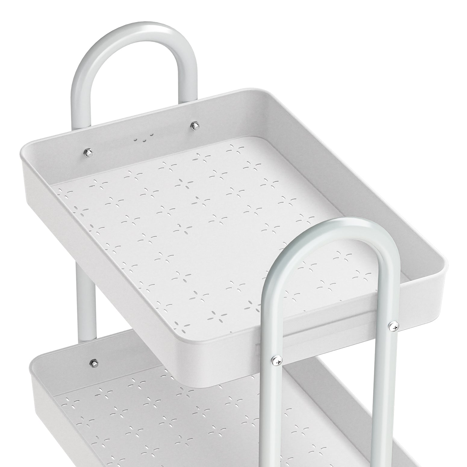 Artiss 3-Tier Kitchen Cart Storage Trolley White Wheels