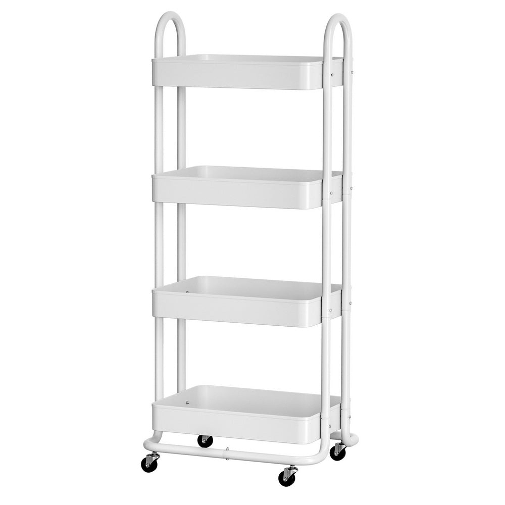Artiss 4-Tier Kitchen Trolley Cart White