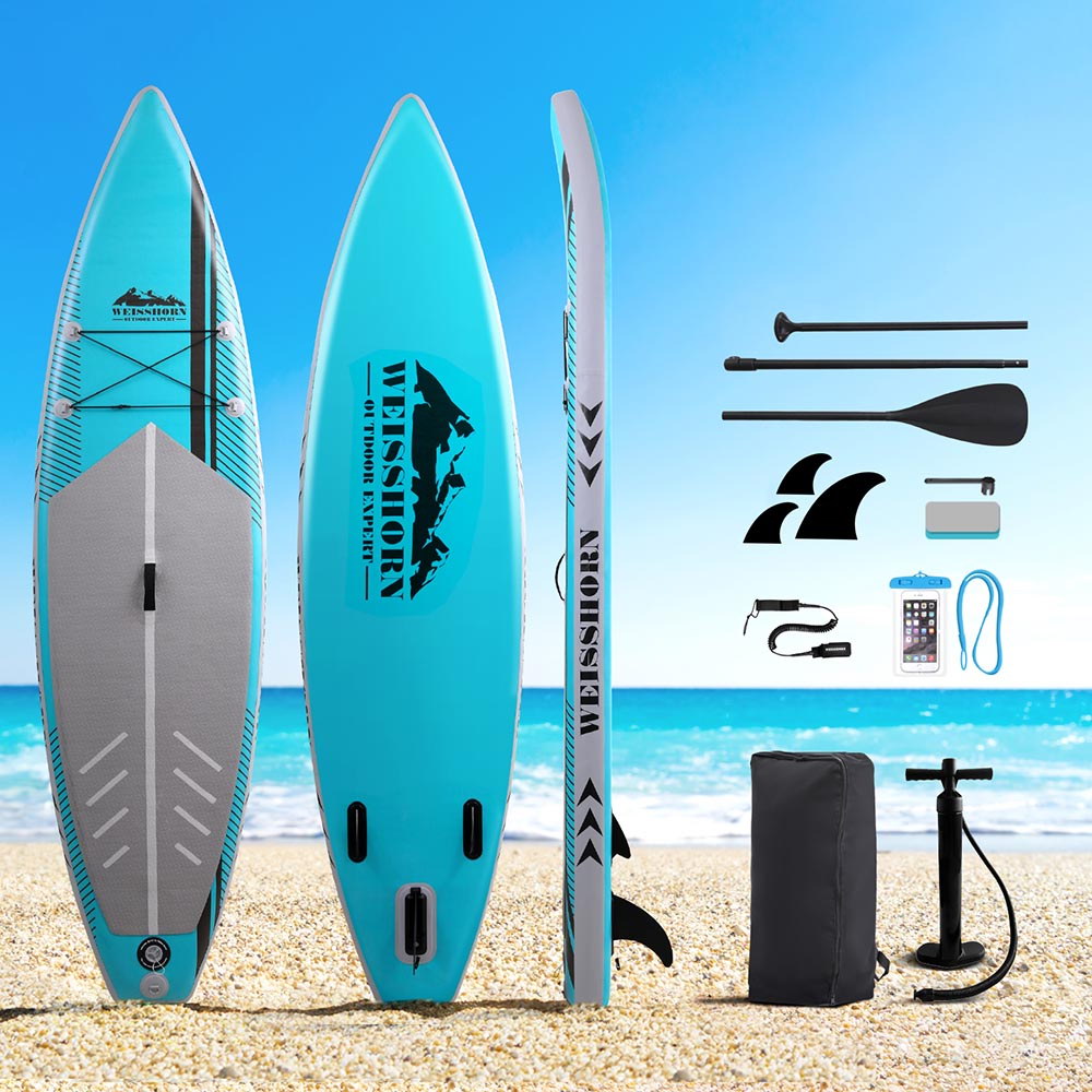 Weisshorn 10.5ft Inflatable SUP Paddleboard Kayak Surf Green