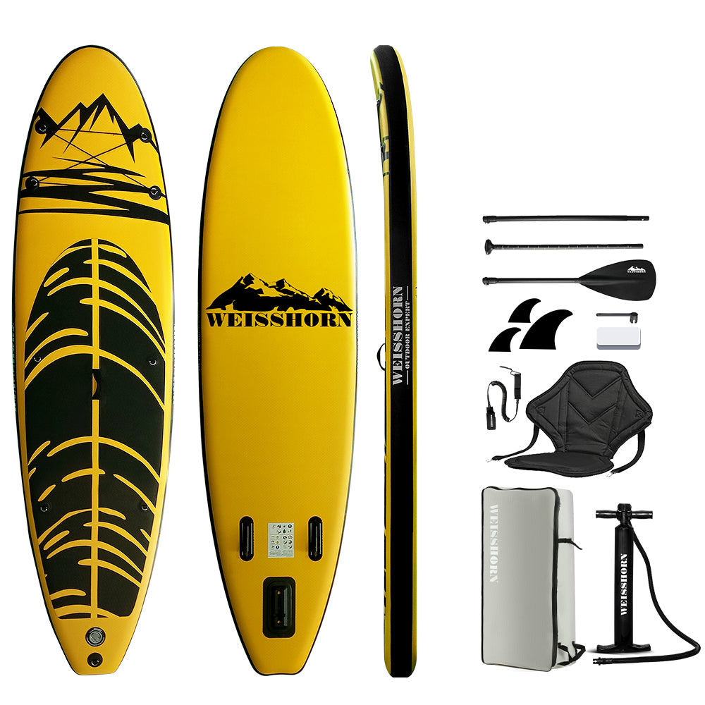 Weisshorn 10.6ft Inflatable SUP Paddleboard Kayak Yellow