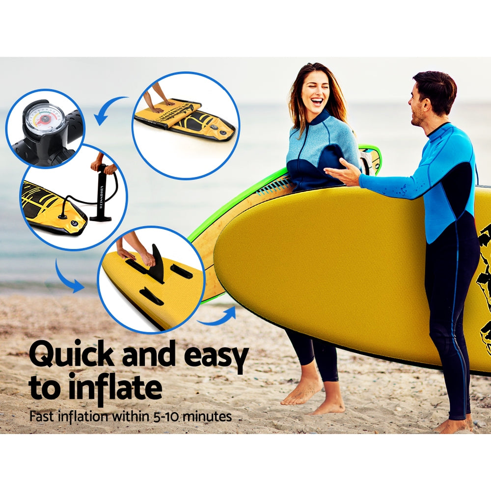Weisshorn 10.6ft Inflatable SUP Paddleboard Kayak Yellow
