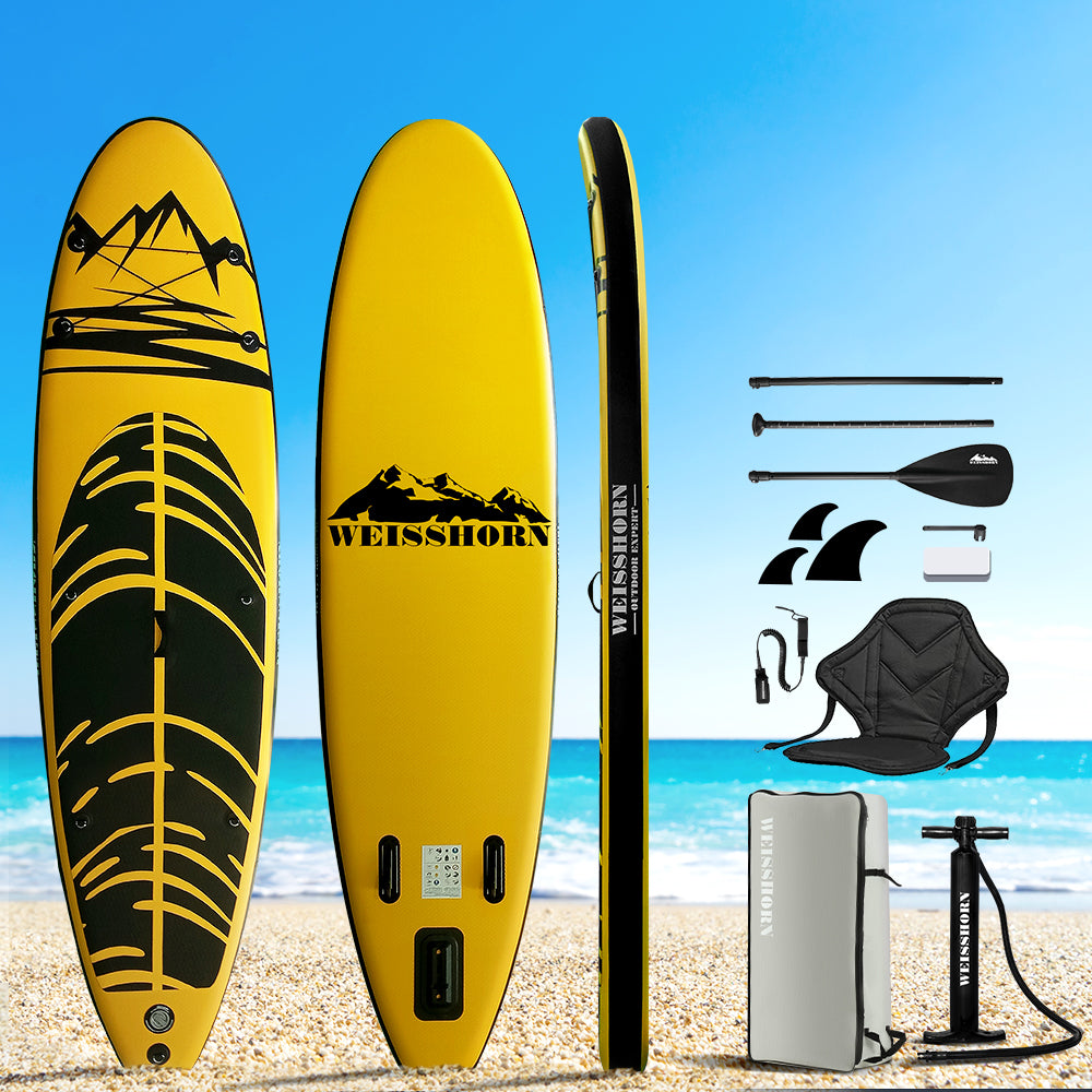 Weisshorn 10.6ft Inflatable SUP Paddleboard Kayak Yellow