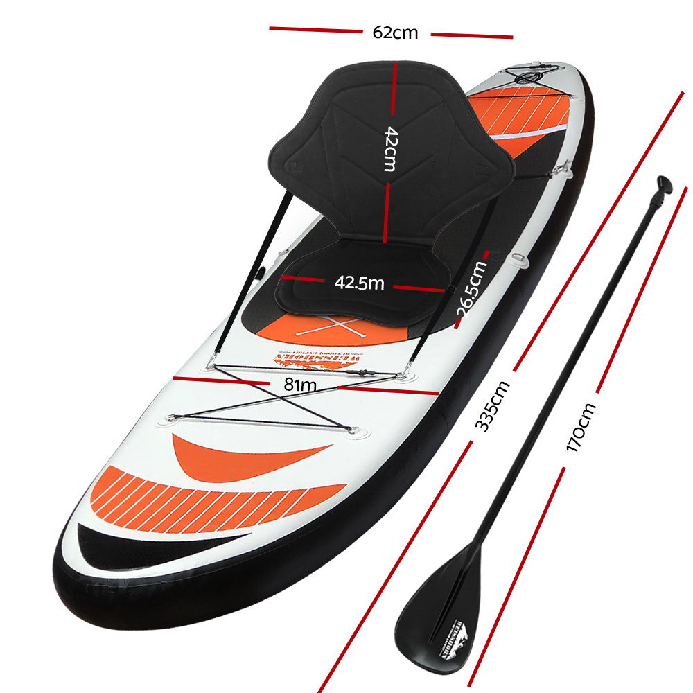 Weisshorn 11ft Inflatable Stand-Up Paddle Board Kayak Red