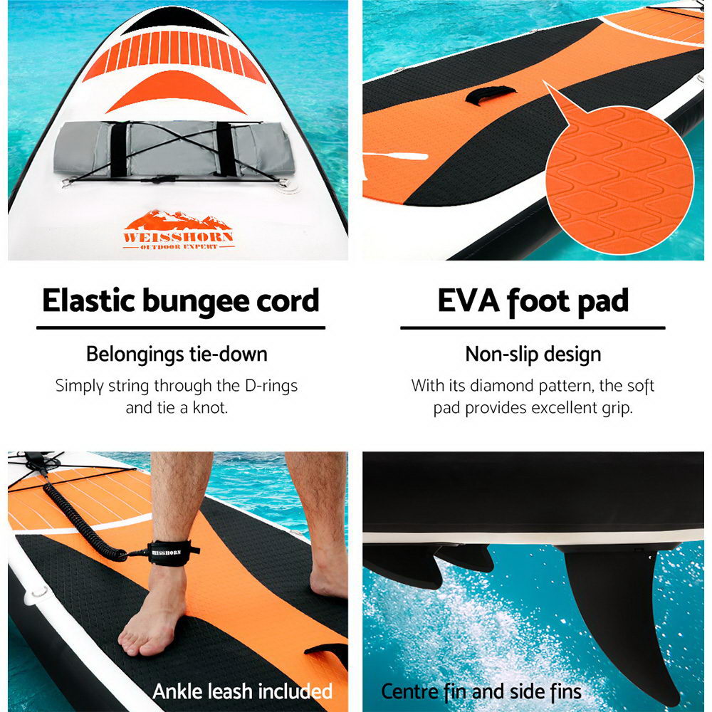 Weisshorn 11ft Inflatable Stand-Up Paddle Board Kayak Red