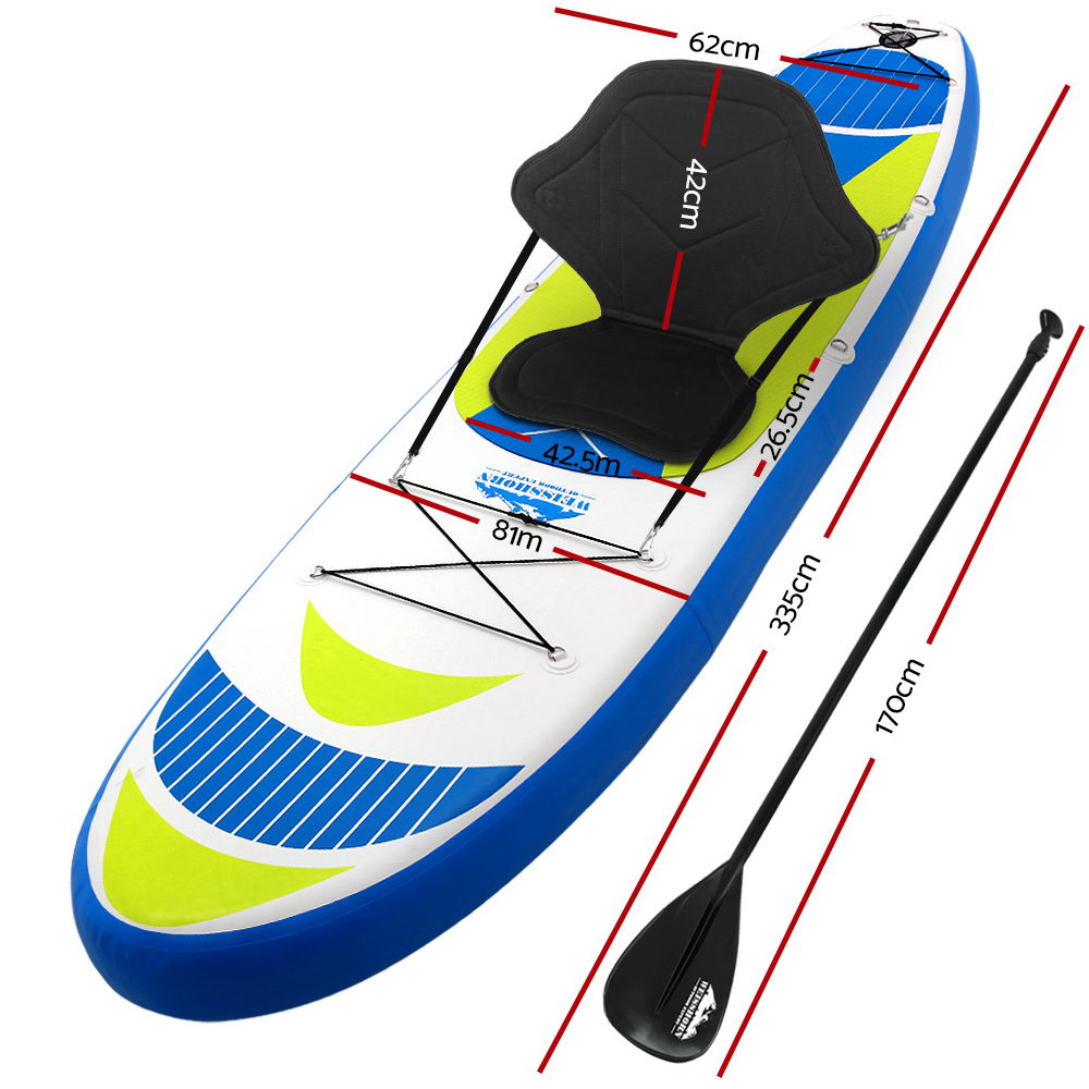 Weisshorn 11ft Inflatable Paddle Board SUP Kayak Yellow