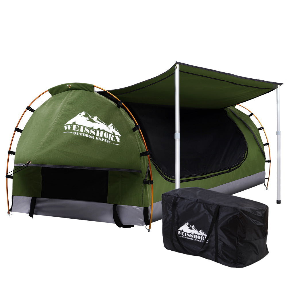 Weisshorn Double Swag Camping Canvas Dome Tent Celadon