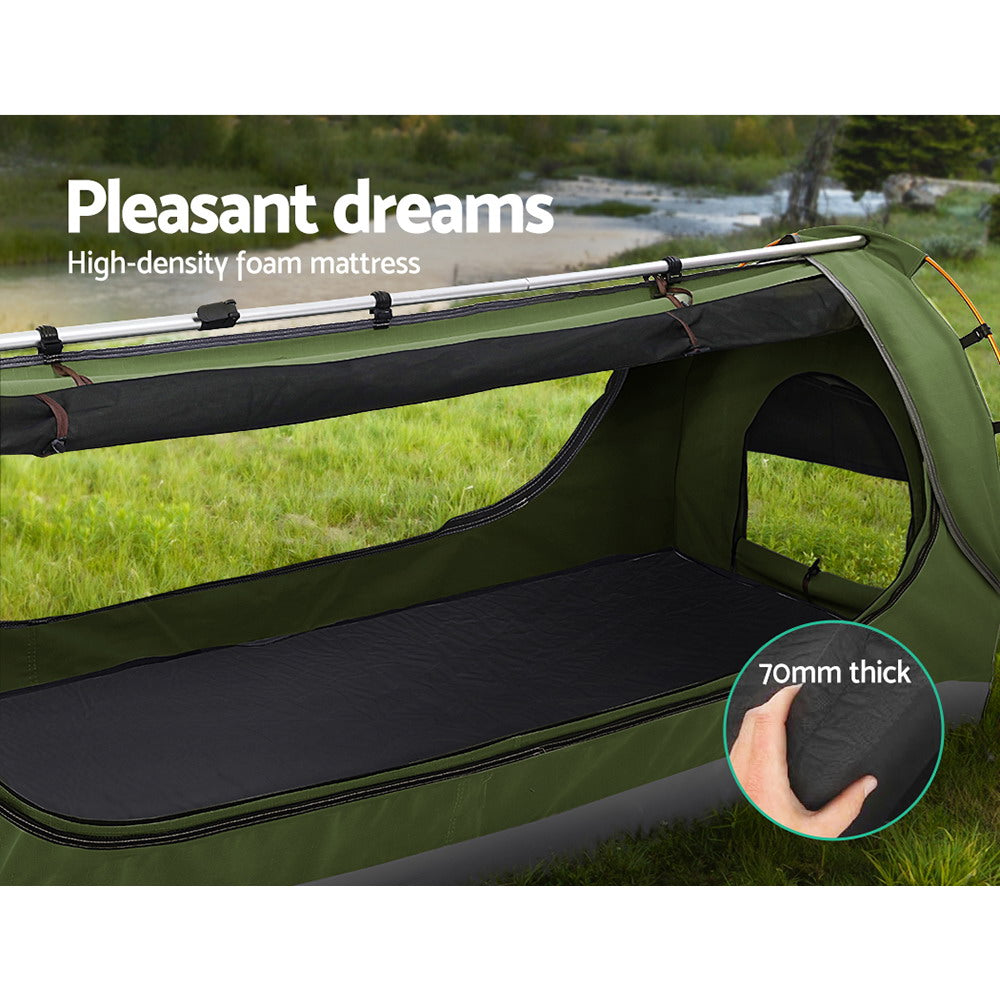 Weisshorn Double Swag Tent Canvas Freestanding Dome Celadon