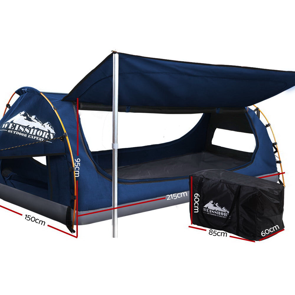 Weisshorn Double Swag Tent Freestanding Canvas Dark Blue