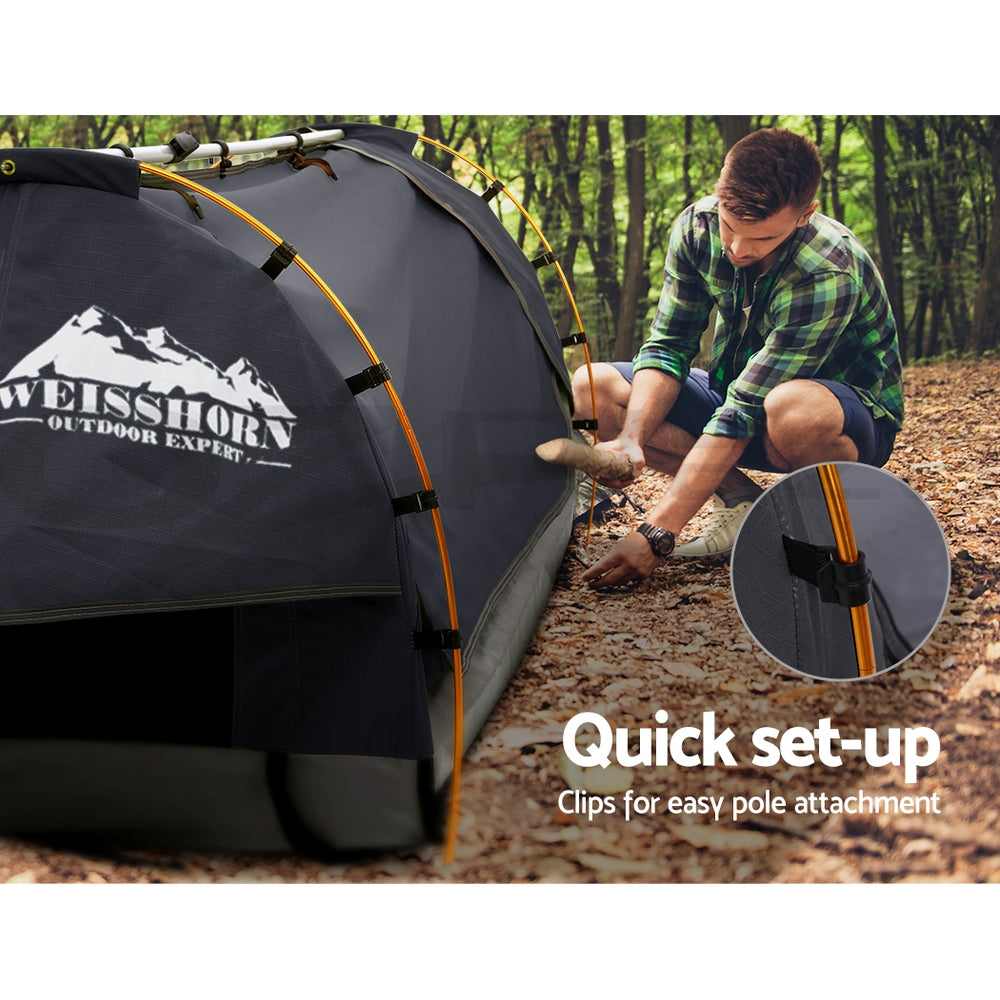 Weisshorn Double Swag Dome Tent Dark Grey Canvas