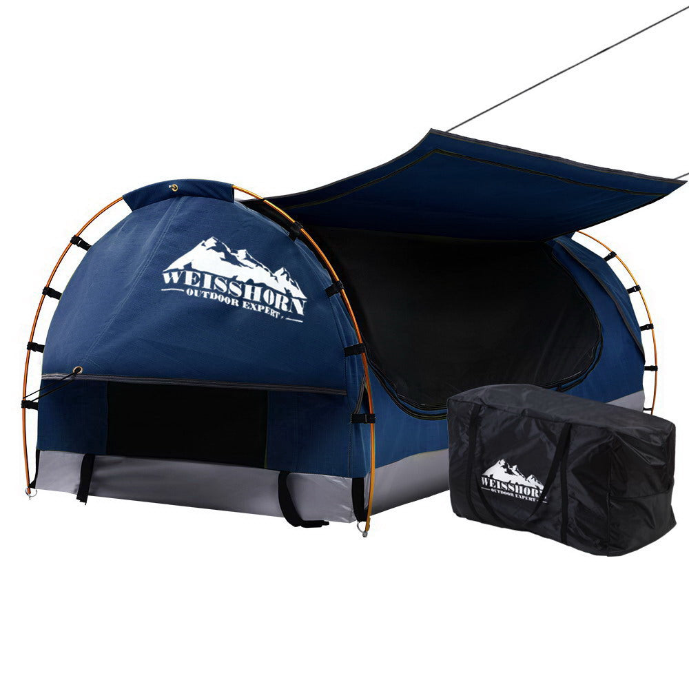 Weisshorn King Single Camping Swag Free Standing Dome Tent Blue