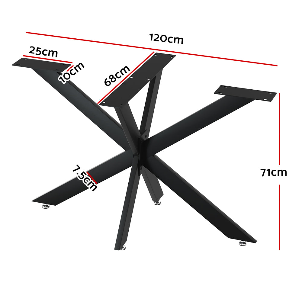 Starburst 120x68cm Metal Table Legs Black