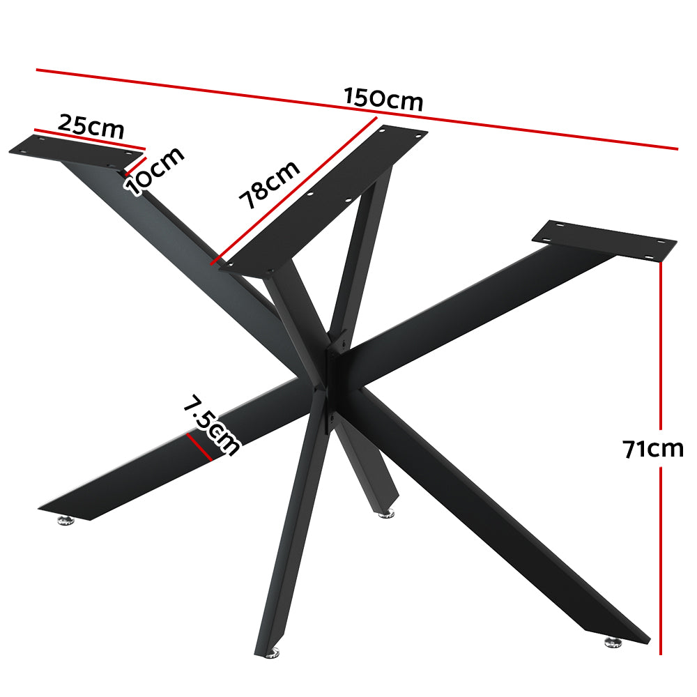 Starburst 150x78cm Metal Table Legs Black
