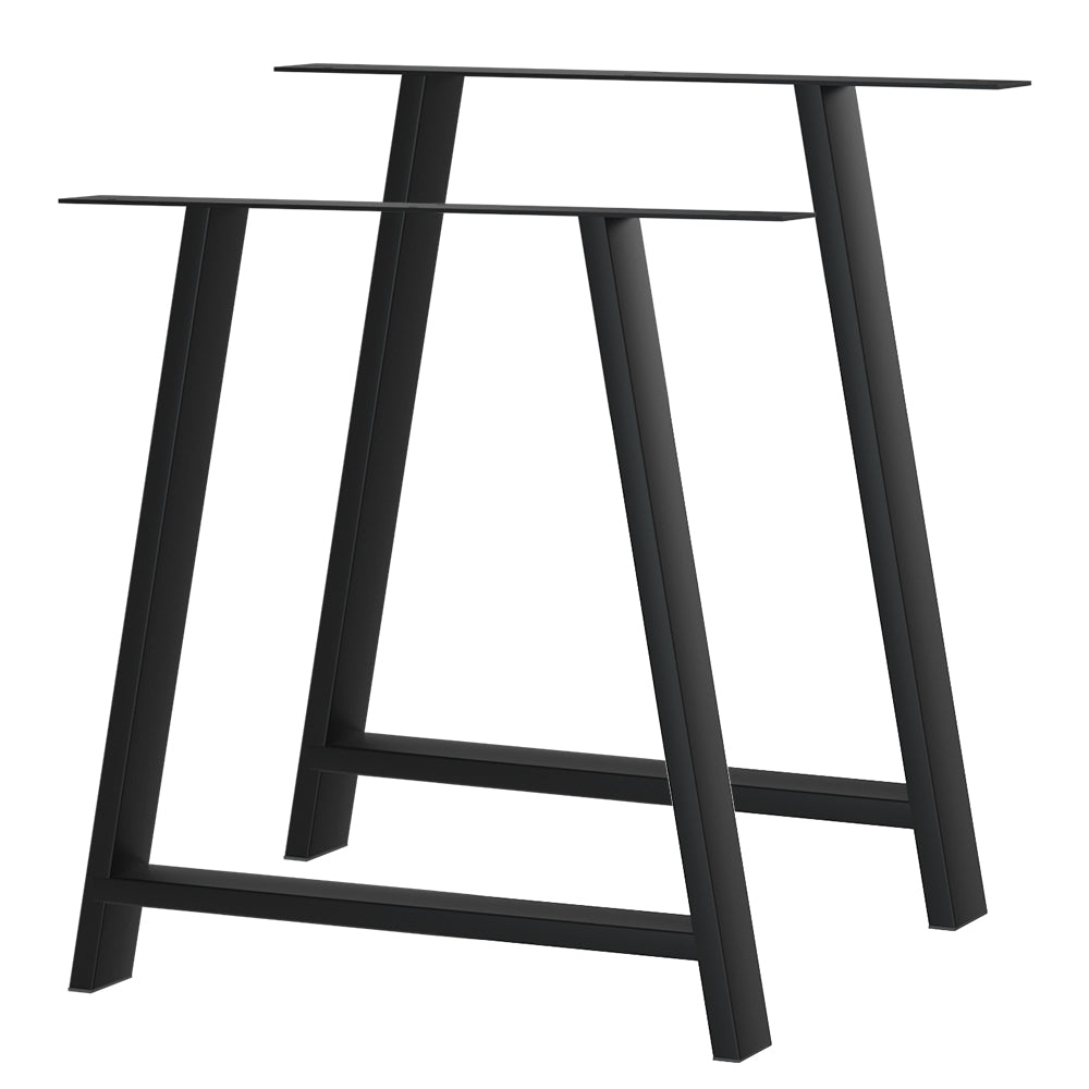 Artiss Trapezoid Metal Table Legs 72x50cm Black Powder-Coated