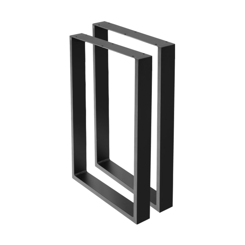 Rectangular Metal Table Legs 71x50cm Set of 2 Black Industrial Design