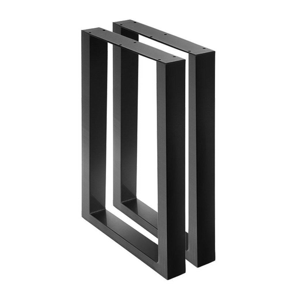 Rectangular Metal Table Legs 71x65cm Set of 2 Black