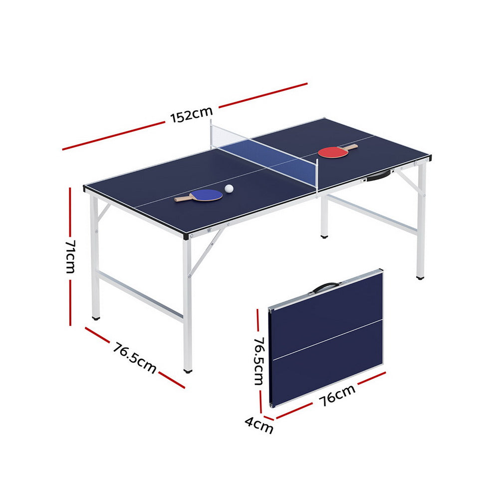 Everfit Portable Foldable Table Tennis Table Indoor Outdoor Blue