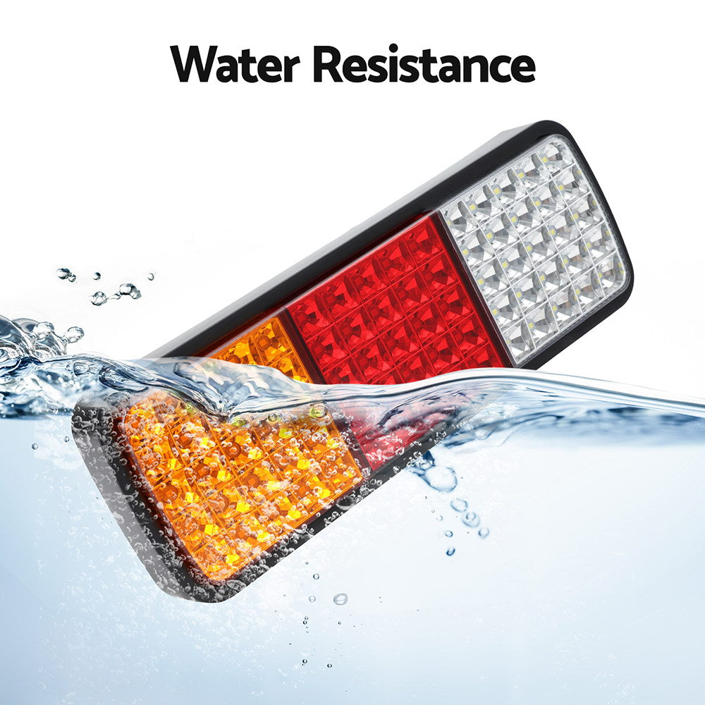 Giantz 75 LED Tail Lights Pair 12V Ute Trailer Caravan IP68 Waterproof