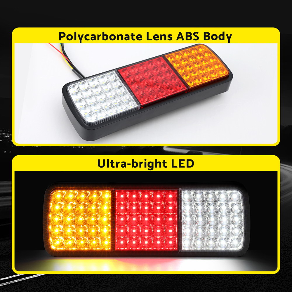 Giantz 75 LED Tail Lights Pair 12V Ute Trailer Caravan IP68 Waterproof